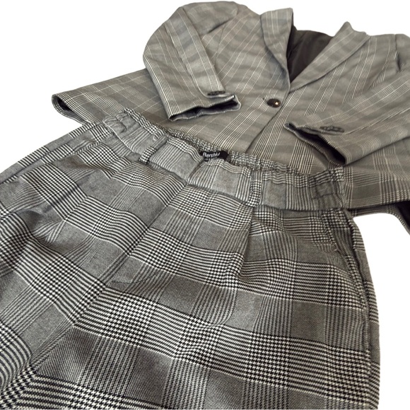 Bershka Gray Houndstooth Plaid Trouser Pants – Size Small – Tailored Suit Pants - Picture 8 of 12